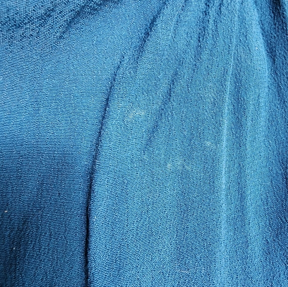 Listicle Boho Blouse Top Women's M Blue Embroidered On Off Shoulder Flowy - Picture 9 of 9